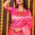 Rani pink silk blend banarasi saree with zari weaving