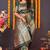 Dark green silk blend banarasi saree with zari weaving