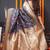 Navy blue banarasi silk blend saree with floral jaal & zari border