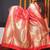 Red banarasi silk blend saree with floral jaal & zari border