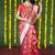 Red silk blend banarasi zari woven saree with blouse
