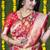 Red silk blend banarasi zari woven saree with blouse