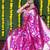 Rani pink silk blend banarasi zari woven saree with blouse