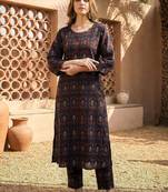 Women Ethnic Motifs Printed Regular Pure Cotton Kurta with Trousers