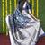 Navy blue silk blend banarasi zari woven saree with blouse
