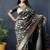 Black silk blend banarasi zari woven saree with blouse