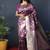 Magenta purple silk blend banarasi zari woven saree with blouse
