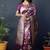 Magenta purple silk blend banarasi zari woven saree with blouse