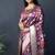 Magenta purple silk blend banarasi zari woven saree with blouse