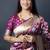Magenta purple silk blend banarasi zari woven saree with blouse
