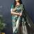Dark green silk blend banarasi zari woven saree with blouse