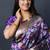 Purple silk blend banarasi zari woven saree with blouse