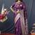 Wine banarasi silk blend saree with zari weaving