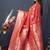 Red banarasi silk blend saree with zari weaving