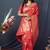 Red banarasi silk blend saree with zari weaving