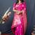 Hot pink banarasi silk blend saree with zari weaving