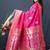 Hot pink banarasi silk blend saree with zari weaving