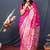 Hot pink banarasi silk blend saree with zari weaving