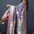 Grey banarasi silk blend saree with zari weaving