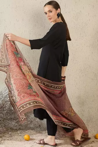 Women Ethnic Motifs Regular Kurta with Trousers & With Dupatta