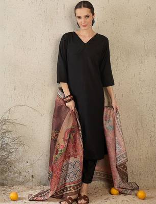 Women Ethnic Motifs Regular Kurta with Trousers & With Dupatta 6