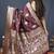 Maroon banarasi silk blend saree with zari weaving