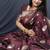Maroon banarasi silk blend saree with zari weaving