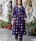 Women Printed Regular Pure Cotton Kurta with Trousers