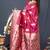 Rani pink banarasi silk blend saree with zari weaving