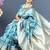 Aqua blue banarasi silk blend saree with floral zari weaving