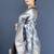 Grey banarasi silk blend saree with floral zari weaving