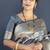 Grey banarasi silk blend saree with floral zari weaving