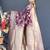 Wine banarasi silk blend saree with floral zari weaving