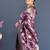 Wine banarasi silk blend saree with floral zari weaving