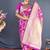 Rani pink banarasi silk blend saree with floral zari weaving