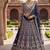 navy blue color Embroidery Sequins Work Net Lehenga Choli Set