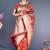 Red banarasi silk blend saree with floral zari weaving