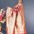 Red banarasi silk blend saree with floral zari weaving