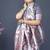 Grey silk blend saree with silver zari booti & traditional floral pallu