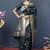 Black banarasi silk blend saree with silver zari border & woven pallu