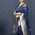 Navy blue banarasi silk blend saree with silver zari border & woven pallu