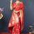 Red banarasi silk blend saree with silver zari border & woven pallu