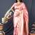 Baby pink banarasi silk blend saree with zari border & woven pallu