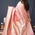 Baby pink banarasi silk blend saree with zari border & woven pallu