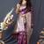 Wine banarasi silk blend saree with zari border & woven pallu