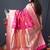 Rani pink banarasi silk blend saree with zari border & woven pallu