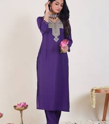 Women Ethnic Motifs Embroidered Regular Thread Work Kurta with Trousers
