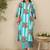 Floral Screen Printed V-Neck Pure Cotton Straight Kurta With Trousers