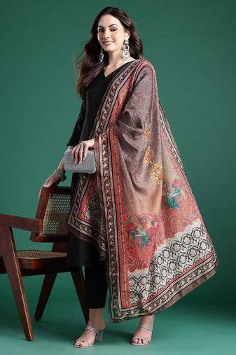 Solid Kurta With Trousers & Dupatta