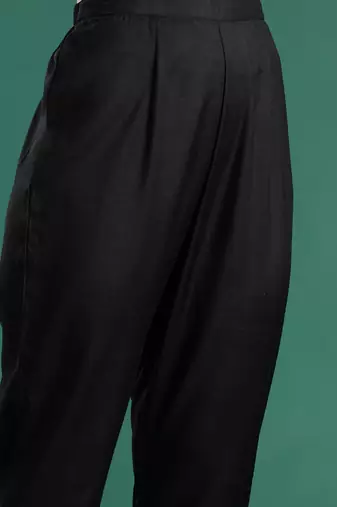 Solid Kurta With Trousers & Dupatta